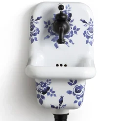 Lavabo a Sospensione in Ceramica a Fantasia Stile Vintage 26 cm - Jordan