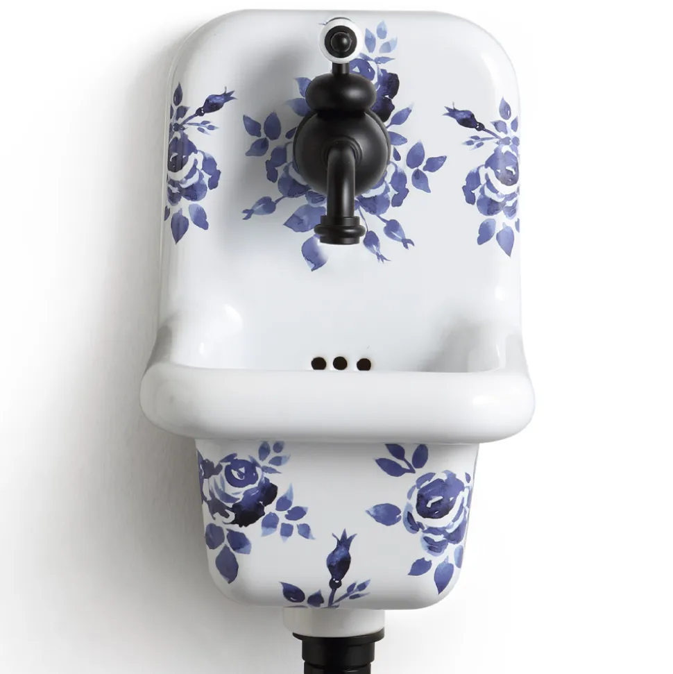 Lavabo a Sospensione in Ceramica a Fantasia Stile Vintage 26 cm - Jordan