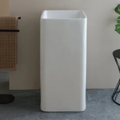 Lavabo a Terra Freestanding Quadrato in Ceramica dal Design Moderno - Papavero