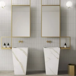 Lavabo Bagno a Colonna in Gres Porcellanato Realizzato in Italia - Baia