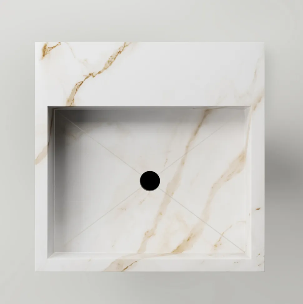 Lavabo Bagno a Colonna in Gres Porcellanato Realizzato in Italia - Baia