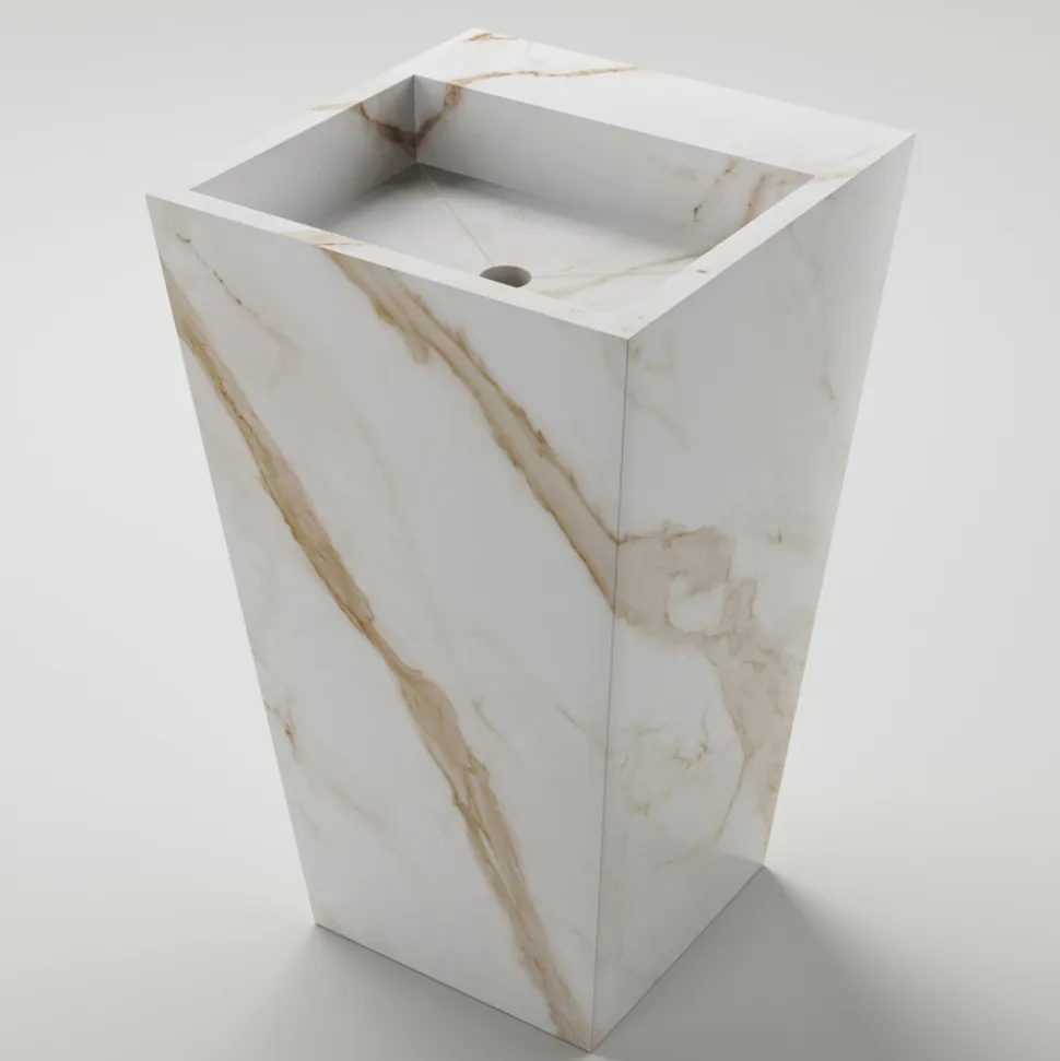 Lavabo Bagno a Colonna in Gres Porcellanato Realizzato in Italia - Baia