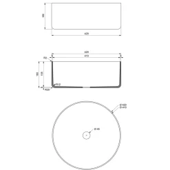 Lavabo Bagno da Appoggio in Argilla Refrattaria Made in Italy - Tatiana