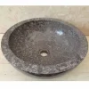 Lavabo bagno da appoggio in pietra naturale grigia Levi,design moderno