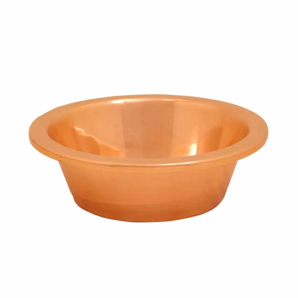 Lavabo bagno da appoggio in rame vintage realizzato artigianalmente Sole