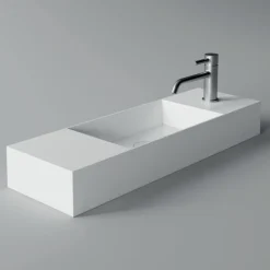 Lavabo Bagno da Appoggio o Parete in Ceramica Realizzato in Italia - Act