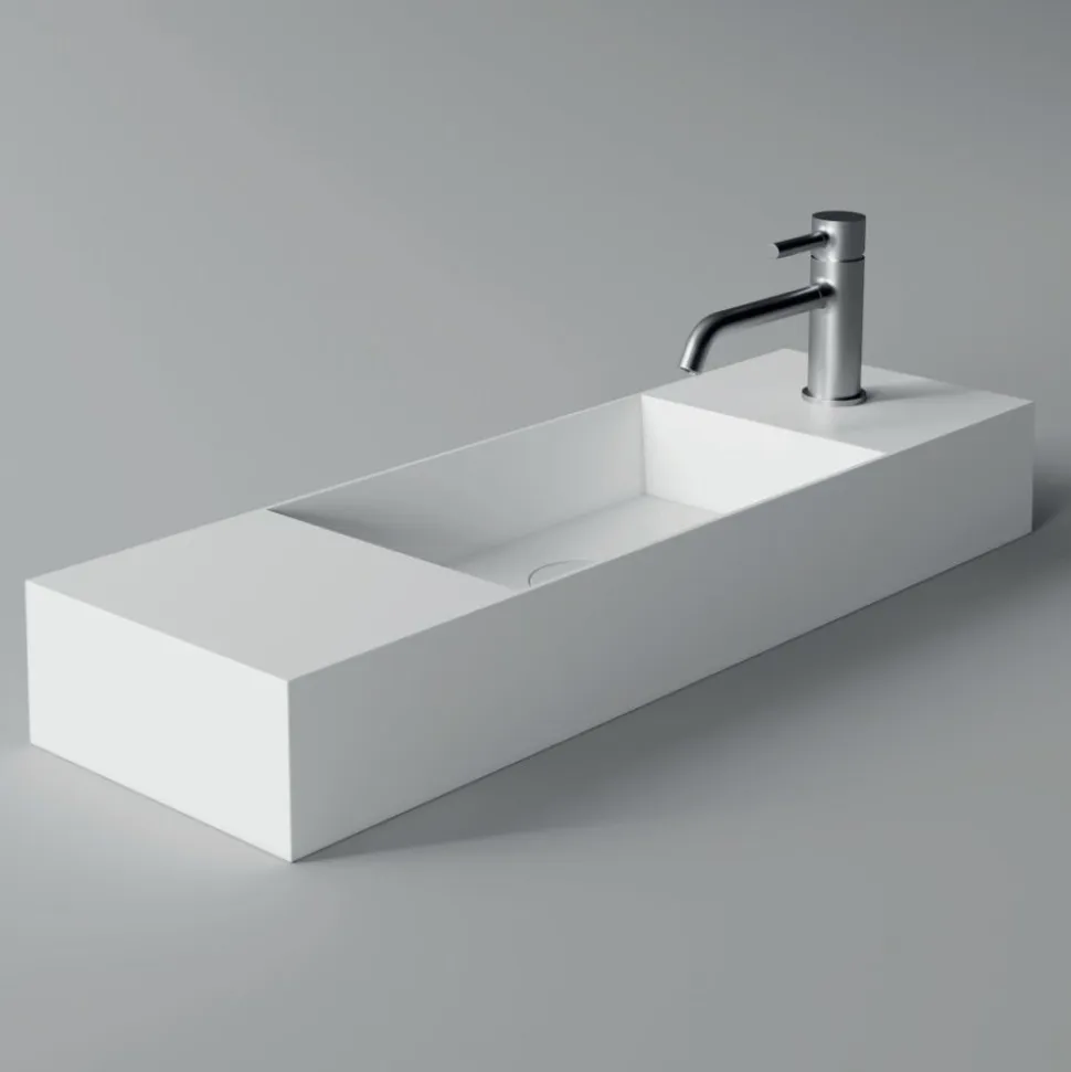 Lavabo Bagno da Appoggio o Parete in Ceramica Realizzato in Italia - Act