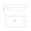 Lavabo Bagno da Appoggio Rettangolare in Solid Surface Bianco - Albertina