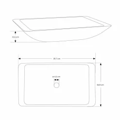 Lavabo Bagno da Appoggio Rettangolare in Solid Surface Bianco - Albertina