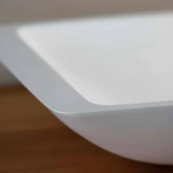Lavabo Bagno da Appoggio Rettangolare in Solid Surface Bianco - Albertina