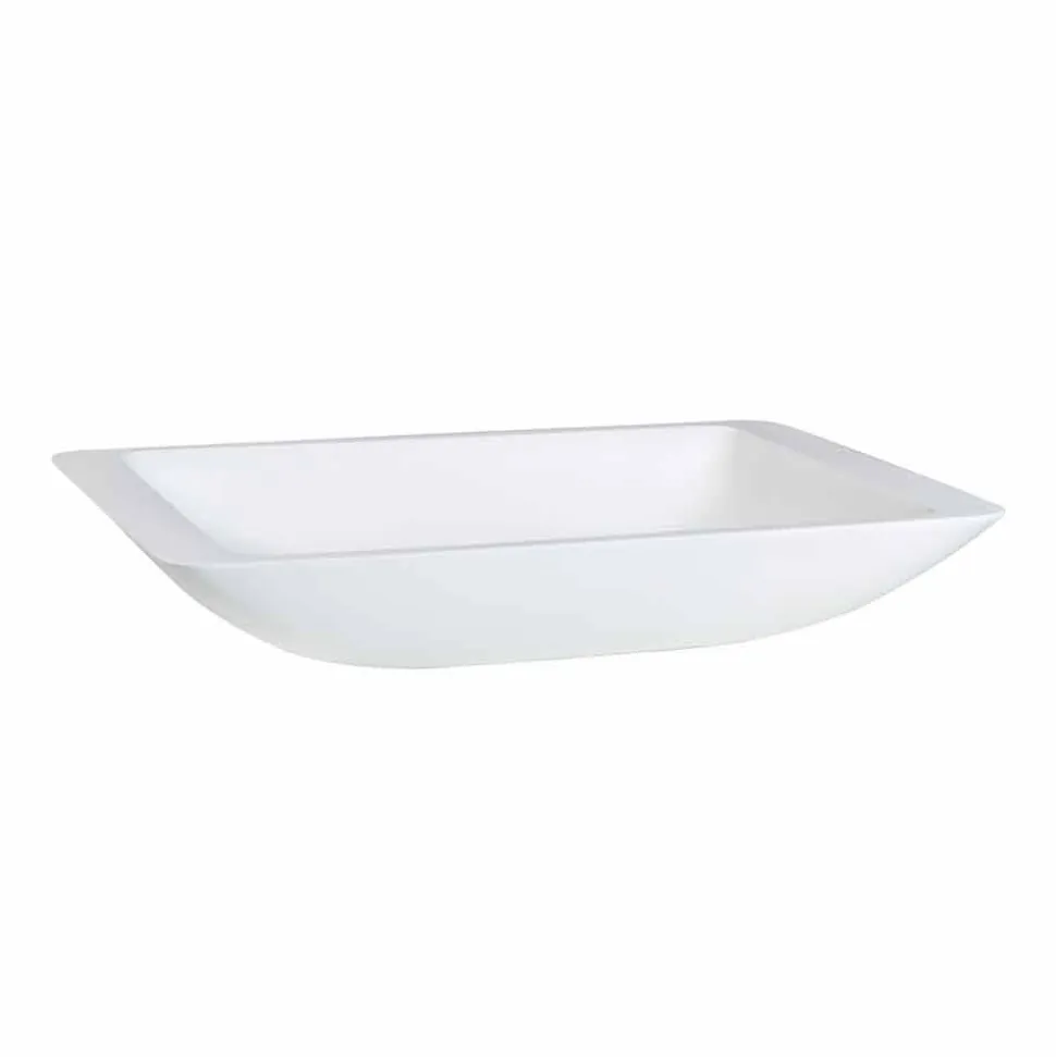 Lavabo Bagno da Appoggio Rettangolare in Solid Surface Bianco - Albertina
