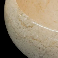 Lavabo bagno da appoggio tondo in pietra naturale bianca Layla