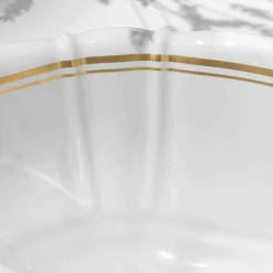 Lavabo bagno da incasso in porcellana e oro made in Italy, Santiago