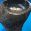 Lavabo bagno design a colonna in pietra naturale Mare, pezzo unico
