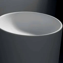 Lavabo Bagno Freestanding in Resina Bianca dalla Forma Cilindrica - Libertino