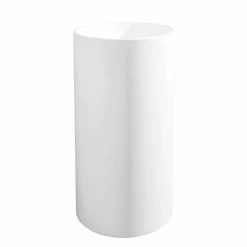 Lavabo Bagno Freestanding in Resina Bianca dalla Forma Cilindrica - Libertino
