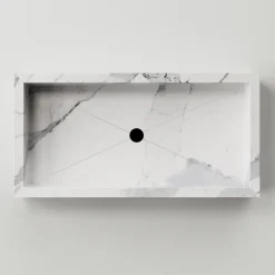 Lavabo Bagno in Gres Porcellanato Effetto Marmo Made in Italy - Ludmilla