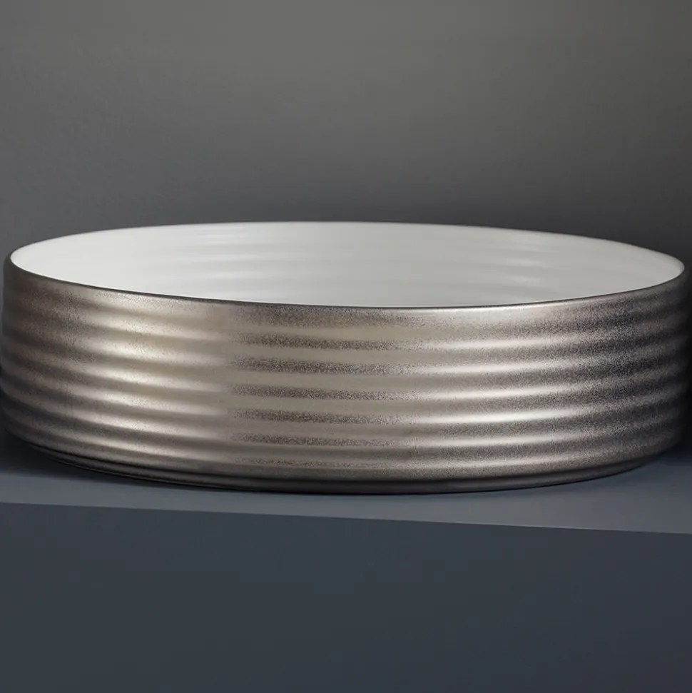 Lavabo Bagno in Grès Porcellanato Tornito a Mano Made in Italy - Freccette