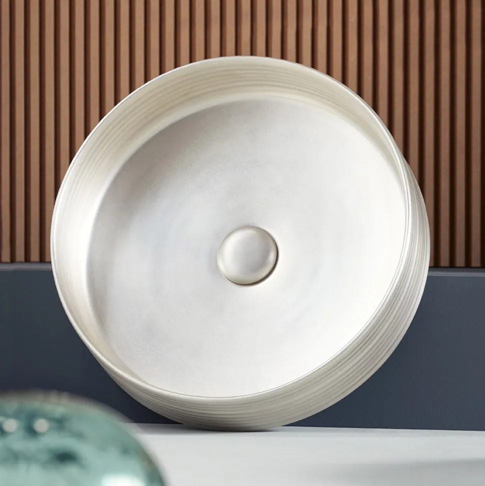 Lavabo Bagno in Grès Porcellanato Tornito a Mano Made in Italy - Freccette