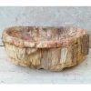 Lavabo bagno in legno fossile da appoggio Star, pezzo unico di design
