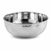 Lavabo Bagno Rotondo da Appoggio in Ottone Cromato Martellato - Diamond
