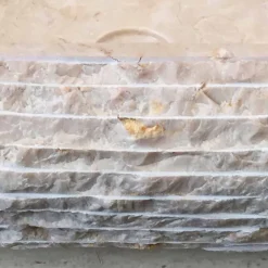 Lavabo bianco da appoggio ovale Cora, pezzo unico fatto a mano