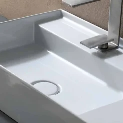 Lavabo ceramica da appoggio design moderno made in Italy Sun 65x40 cm