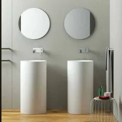 Lavabo cilindrico freestanding da terra prodotto in Italia, Rumo