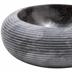 Lavabo circolare da appoggio di design in marmo fatto a mano, Bubbio