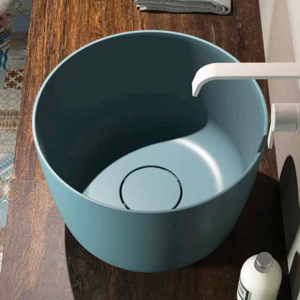 Lavabo circolare da appoggio prodotto in Italia, Lallio