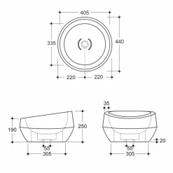 Lavabo circolare moderno da appoggio in ceramica made in Italy Elisa
