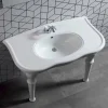 Lavabo con Gambe o Senza in Ceramica L 110cm, di Design Avise