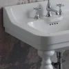 Lavabo consolle classico a doppia vasca in ceramica made Italy, Swami