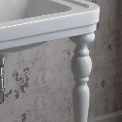 Lavabo consolle classico a doppia vasca in ceramica made Italy, Swami