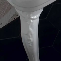 Lavabo consolle in ceramica bianco di design classico made Italy,Swami