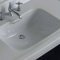 Lavabo consolle in ceramica bianco di design classico made Italy,Swami