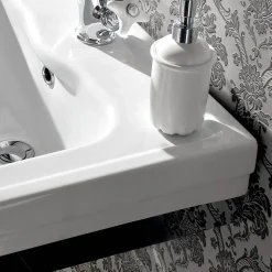 Lavabo Consolle L 65 cm in Ceramica con Piedi in Metallo, Stile Vintage - Marwa