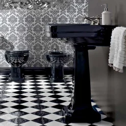 Lavabo Consolle su Colonna Vintage in Ceramica Made in Italy - Marwa