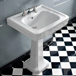 Lavabo Consolle su Colonna Vintage in Ceramica Made in Italy - Marwa