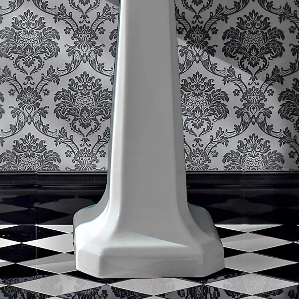 Lavabo Consolle su Colonna Vintage in Ceramica Made in Italy - Marwa