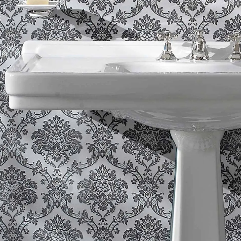 Lavabo Consolle su Colonna Vintage in Ceramica Made in Italy - Marwa