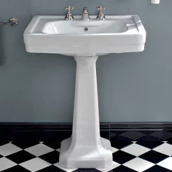 Lavabo Consolle su Colonna Vintage in Ceramica Made in Italy - Marwa