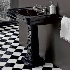 Lavabo Consolle su Colonna Vintage in Ceramica Made in Italy - Marwa
