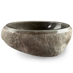 Lavabo da Appoggio Artigianale in Pietra Naturale di Fiume Moderno - Aurea