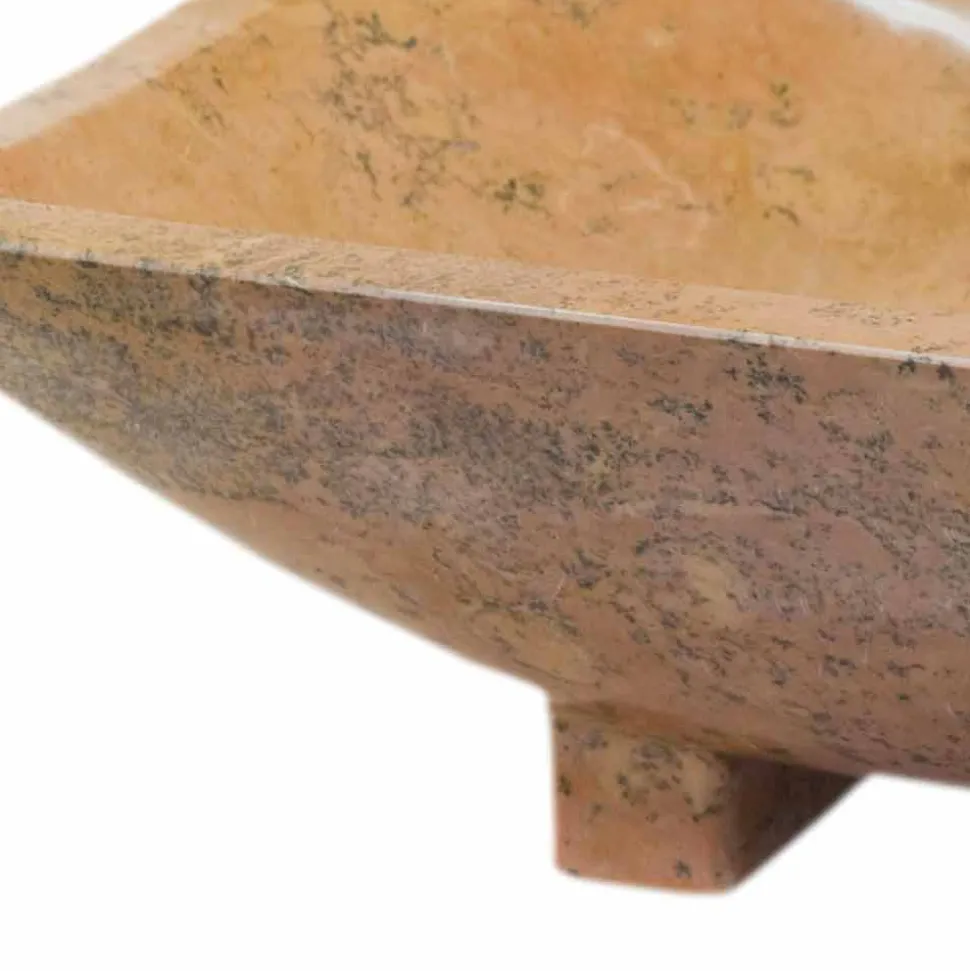 Lavabo da appoggio bagno di design in pietra Iria, fatto a mano