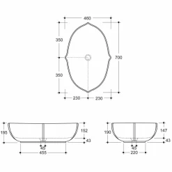 Lavabo da appoggio ceramica platino e oro di design made Italy Oscar