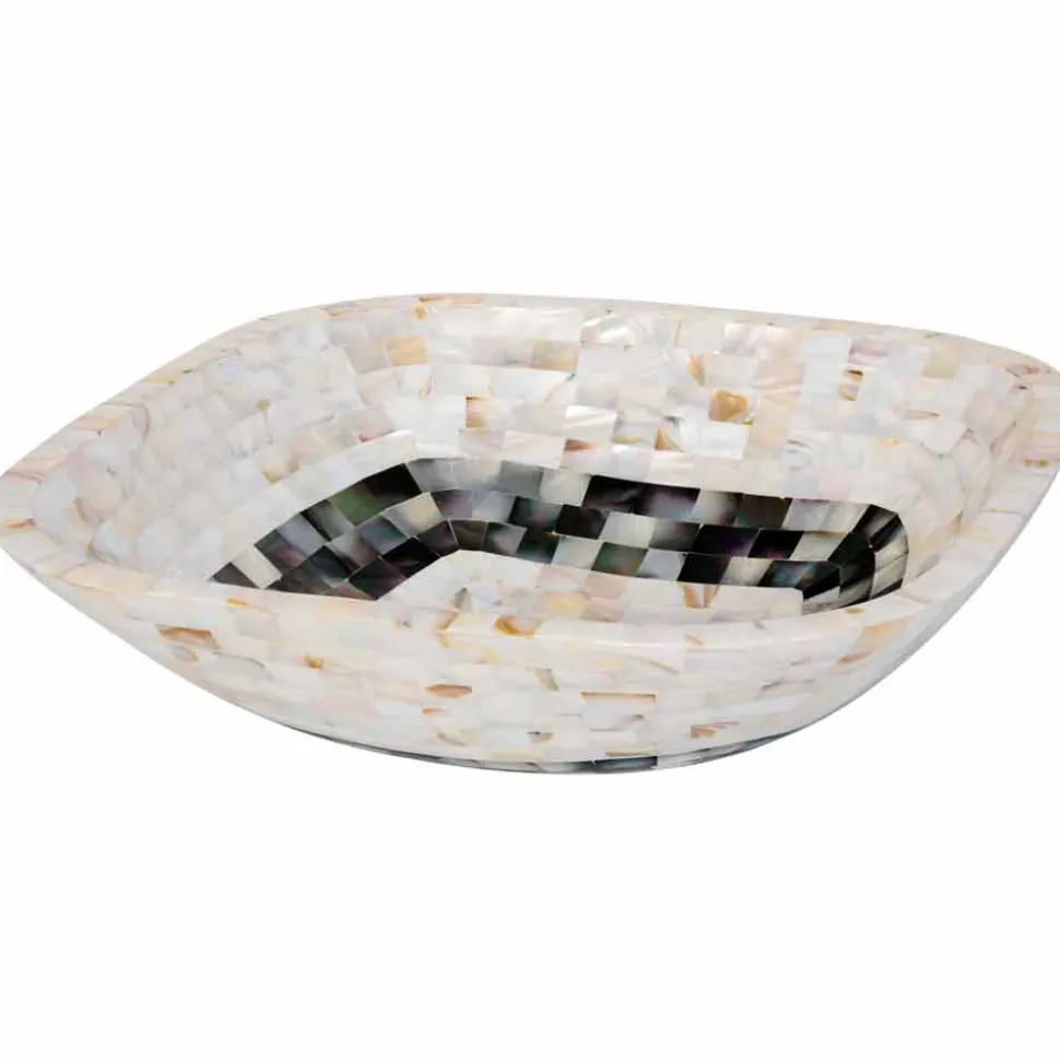 Lavabo da appoggio con inserti in conchiglie Bea, pezzo unico
