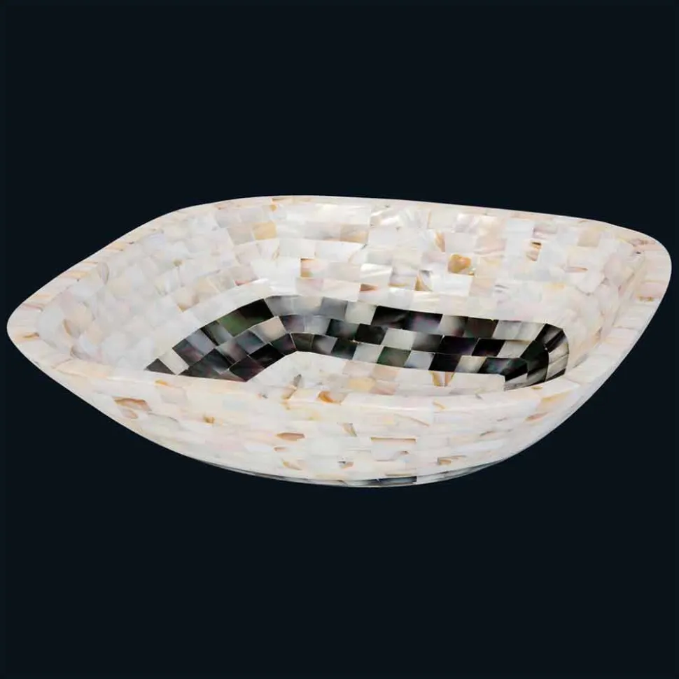 Lavabo da appoggio con inserti in conchiglie Bea, pezzo unico