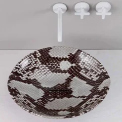 Lavabo da appoggio design ceramica cobrata made Italy Animals