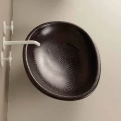 Lavabo da appoggio di design ceramica pitone nero made in Italy Glossy